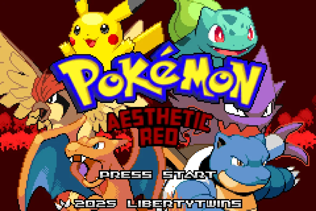 Pokémon Aesthetic Red cover art and redesigned Kanto adventure